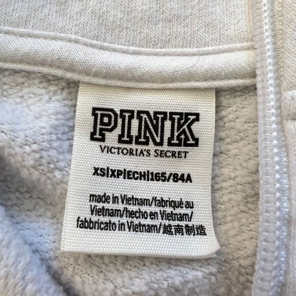 PINK Victoria's Secret Quarter Zip Sweatshirt Size XS White - Picture 4 of 8